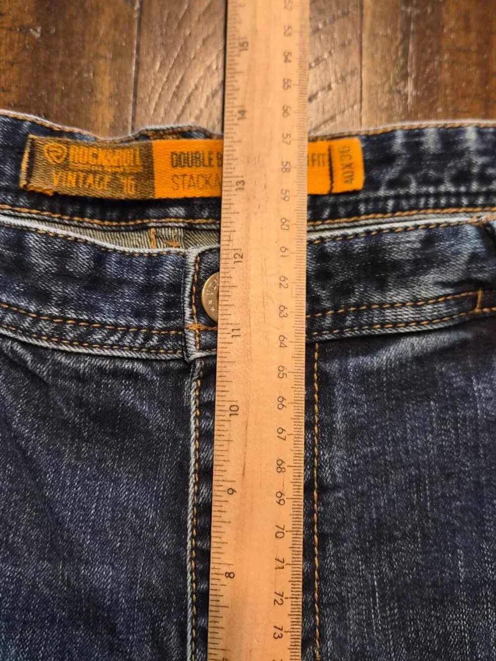 Rock And Roll Cowboy Jeans 40x36 Blue Denim Double Barrel Relaxed Bootcut G599